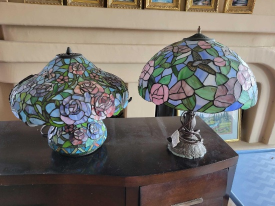 Two Table Tiffany inspired lamps