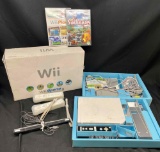 Nintendo Wii Video Game System with Games, Controllers, Motion Sensing bar and Cables