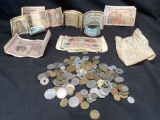German Marks Nazi Old Foreign Currency. Bills and Coins. France, Japan, Dutch 1920?s located