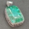 Silver 925 pendant with beautiful green Emerald gemstone