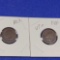 Indian cent early years 1887 and 1883 vf+ partial libs