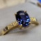 Stunning Gold over 925 silver ring with beautiful blue Sapphire gemstone