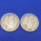 Barber half lot of 2 90% silver full dates better grades 1915-S key and 1898