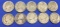 10 Silver War Nickels all silver coins nice lot full dates