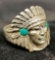 Unique Native American Indian Chief Sterling Silver Ring