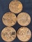 5 copper Walking liberty coins .999 fine copper