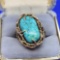 24kt gold ring with turquoise stone ring size 6