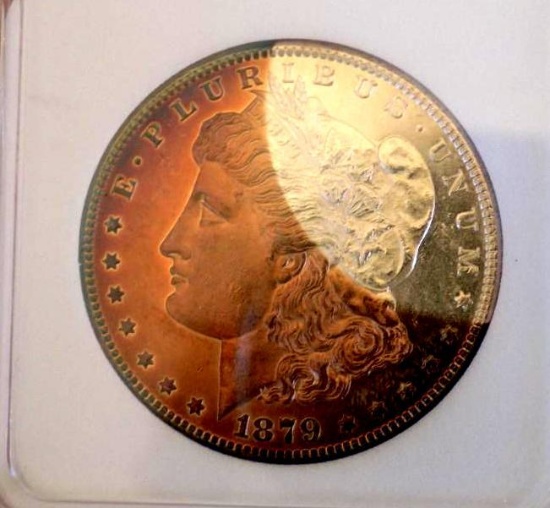 Morgan silver dollar 1879 s gem bu monster rainbow dmpl cameo HUGE mirrors Slabed PQ $$$$$