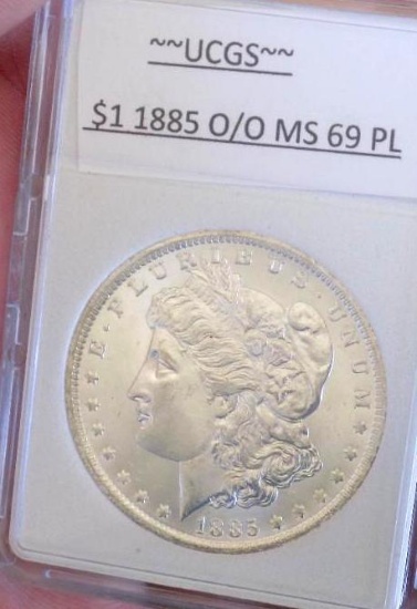 Morgan silver dollar 1885 o/o ddr vam gem bu high grade satin white beauty frm obw roll