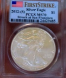 American silver eagle 2012 s pcgs certified ms 70 first strike rare find silver buillion