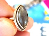 native sterling silver moon stone fire opal rare very old old 1920s