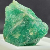 uncut deep green Zambian Emerald gemstone 54.97ct