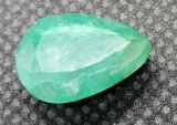 Pear cut 5.93ct Forest Green Earth Mined Emerald gemstone