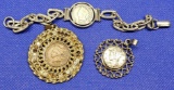 Indian head penny bracelet and pendant with Mercury dime pendant