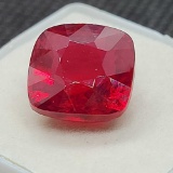 Blood red cushion cut ruby 8.24ct gemstone High end