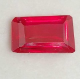 Blood Red Baguette cut Ruby 9.17ct gemstone