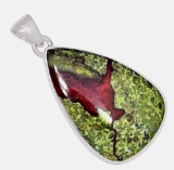 Dragon Blood Stone South African 925 Sterling Silver Pendant 7.8g