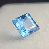 Square cut blue Topaz gemstone .90ct