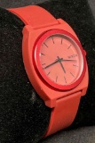 Stunning Red Nixon Minimal The Time Teller Wrist Watch.