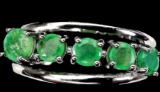 Columbian emerald ring unreated earth mined set in sterling designer new 3++ cts glowing green sz8.5