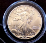 American silver eagle 1987 frosty white gem bu blazing 1 troy oz round