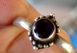 Antique native sapphire ring sterling silver very old circa 1940s high end sapphire