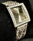 Stunning Hugo Watch Japan Snakeskin Design Band. Gemstone Framed.