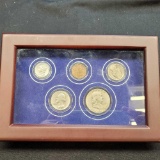 90% silver coin in beautiful wood display box coins