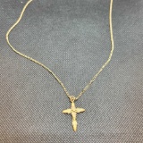 black hills yellow gold cross and chain antique rare find 4.08g
