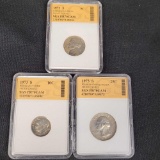 1973-S Nickel, Dime, Quarter, SGS slabed coins