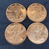 4 Copper walking liberty half coins