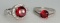 2 Silver 925 Ring With Deco Red stones High end looking fancy