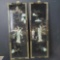 2 Chinese black lacquer panels