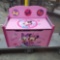 Daisy and minnie mouse pink wood toy box with toys