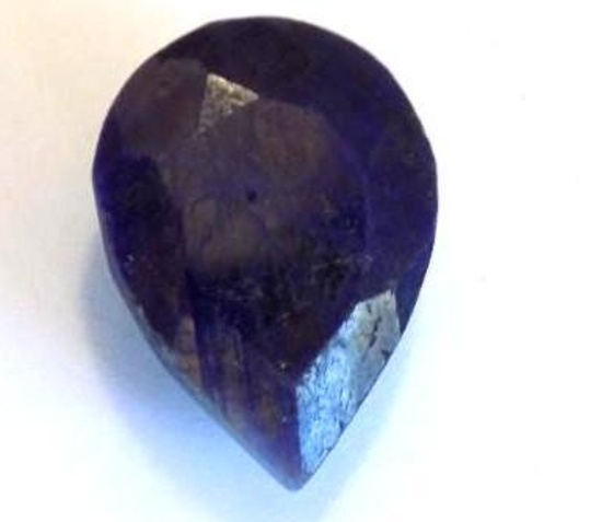 Sapphire purple tear drop cut 12.72ct Huge earth mined gemstone