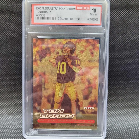 WCG 10 2000 Fleer Ultra Polychrome Tom Brady Rookie Gold Refractor