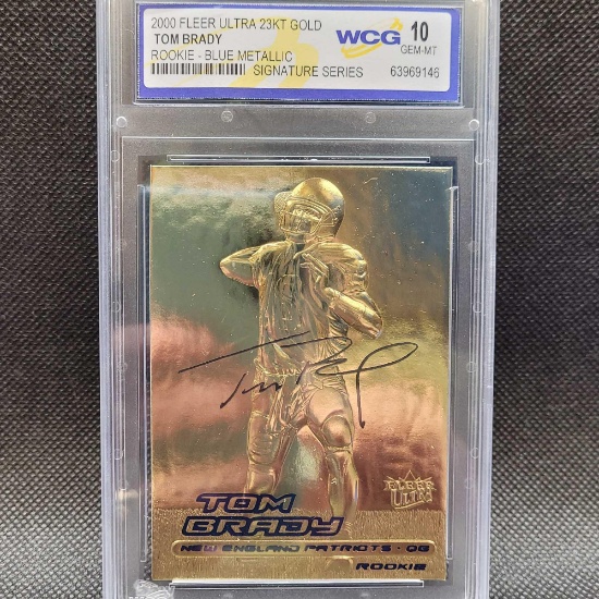 WCG 10 2000 Fleer Ultra 23kt gold Tom Brady Rookie Blue Metallic