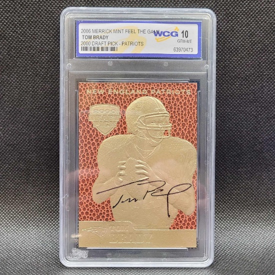WCG 10 2006 Merrick Mint feel the game Tom Brady football card