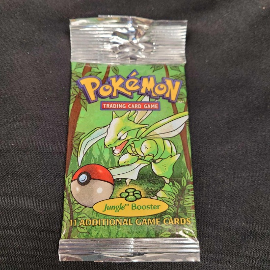 Sealed WOTC pokemon cards Jungle booster pack Scyther artwork