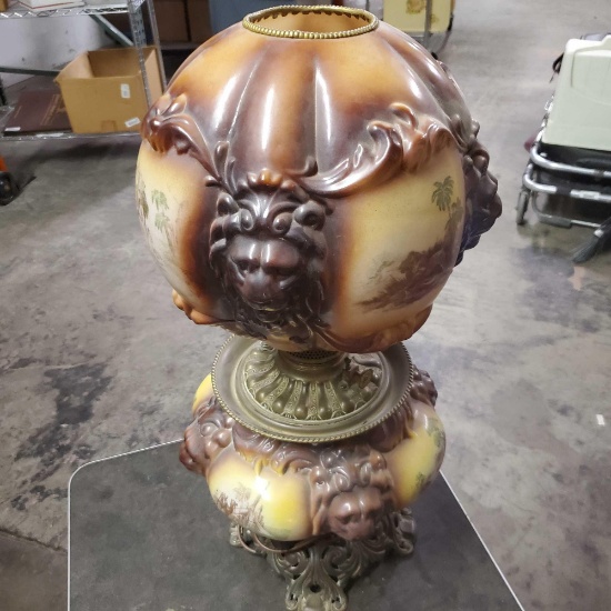 RARE 1890 GWTW oil conversion Electric table lamp