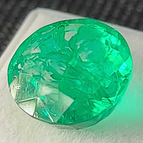 8.30ct Round cut translucent sea green Emerald gemstone