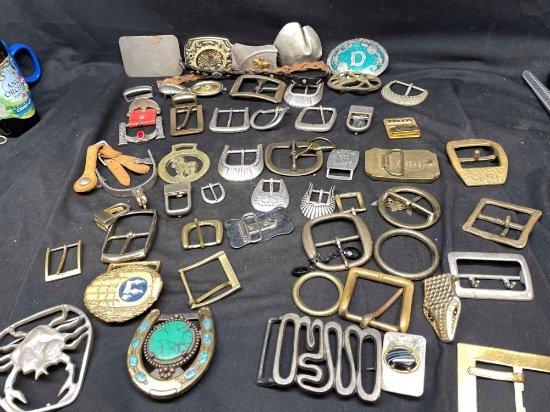 Large Lot of Assorted Belt Buckles.