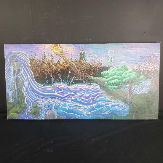 Canvas print titled Blue Lady singed by Wrenna Monet