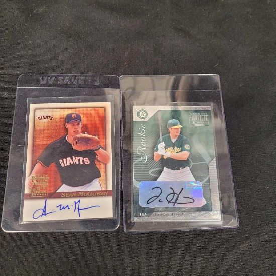 2 signed baseball cards Sean McGowna and Jason Hart