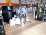 Cases of Canteens, Flasks, Bottle Stoppers, Bartender Kits, Champagne Glasses. Full Cart