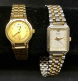Pair of Womans Seiko Watches. Gold and Silver Tone, Two Tone. V401-0091, V401-5129