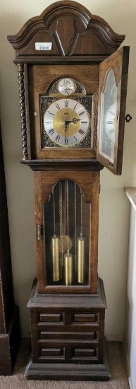 ridgeway grandfather clock carved wooden chimes