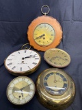 Lot of 5 Wall Clocks, Welby, Lester Fields, Verichron, Hallmark Accessories