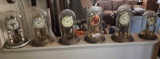 6 units various glass anniversary clocks kundo