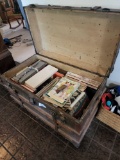 antique wooden chest with records see lot 58 record player